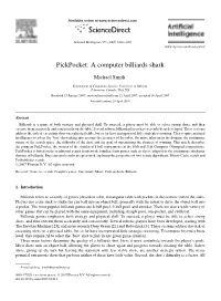 Pickpocket: a Computer Billiards Shark