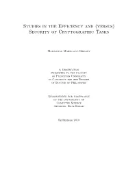 Security of Cryptographic Tasks
