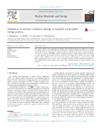 Simulation of Neutron Irradiation Damage in Tungsten Using Higher Energy Protons