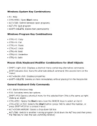 Windows System Key Combinations