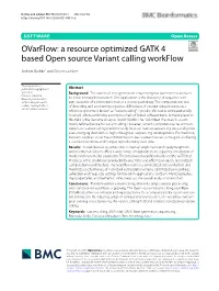 A Resource Optimized GATK 4 Based Open Source Variant Calling Workflow