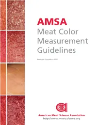 AMSA Meat Color Measurement Guidelines