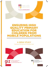 Ensuring High Quality Primary Education for Children from Mobile Populations