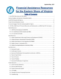 Financial Resources for the ESVA