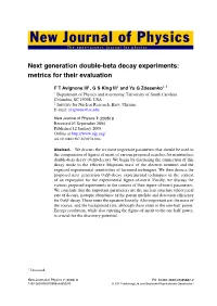 Next Generation Double-Beta Decay Experiments: Metrics for Their Evaluation