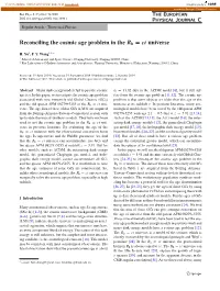 Reconciling the Cosmic Age Problem in the Rh = Ct Universe