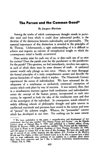The Person and the Common Good*
