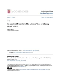 An Annotated Translation of the Letters of John of Salisbury: Letters 107-135