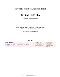 Enstar Group LTD Form DEF 14A Filed 2017-04-28