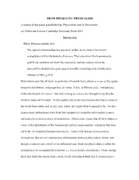 From Physics to Physicalism
