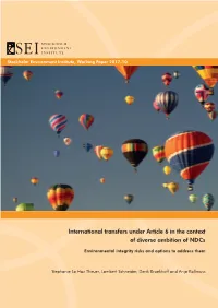 International Transfers Under Article 6 in the Context of Diverse Ambition of Ndcs