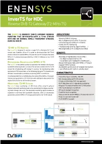 Inverts for HDC Reverse DVB-T2 Gateway (T2-MI to TS)