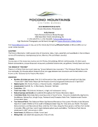 Pocono Mountains Information & Story Ideas