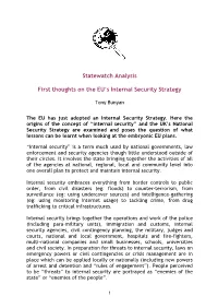 Statewatch Analysis First Thoughts on the EU's Internal Security Strategy