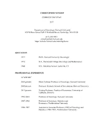 Christopher Winship Curriculum Vitae 2017