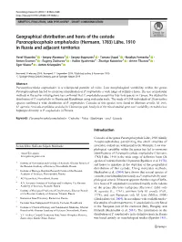 Geographical Distribution and Hosts of the Cestode Paranoplocephala Omphalodes (Hermann, 1783) Lühe, 1910 in Russia and Adjacent Territories