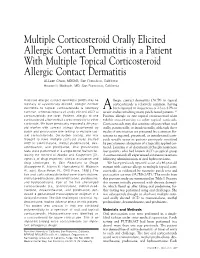 Multiple Corticosteroid Orally Elicited Allergic Contact Dermatitis in A