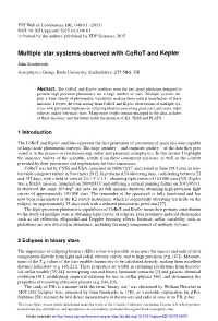 Multiple Star Systems Observed with Corot and Kepler