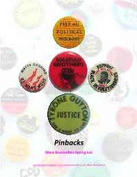 Pinbacks Mare Booksellers Spring List