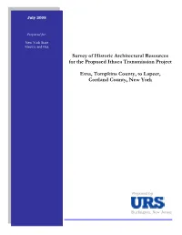 Survey of Historic Architectural Resources for the Proposed Ithaca Transmission Project