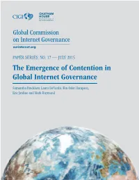 The Emergence of Contention in Global Internet Governance