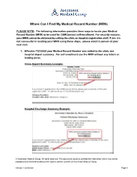 Where Can I Find My Medical Record Number (MRN)