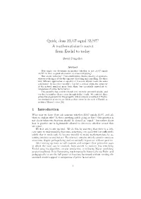 A Mathematician's Secret from Euclid to Today