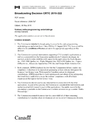 Broadcasting Decision CRTC 2010-322