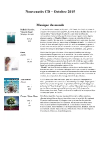 CD – Octobre 2015