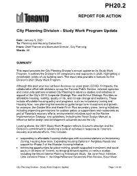 City Planning Division - Study Work Program Update