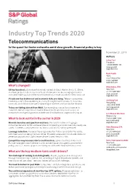 Industry Top Trends 2020 Telecommunications in the Quest for Faster Networks Amid Slow Growth, Financial Policy Is Key