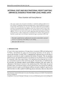 Internal Debt and Multinational Profit Shifting: Empirical Evidence from Firm-Level Panel Data