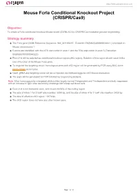 Mouse Fcrla Conditional Knockout Project (CRISPR/Cas9)