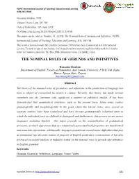 The Nominal Roles of Gerunds and Infinitives
