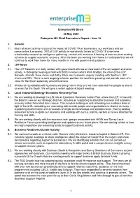 1 Enterprise M3 Board 28 May 2020 Enterprise M3 Chief Executive's Report – Item 15 1. General 1.1. Much of Recent Activity I