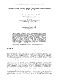 Dissolution Kinetics of Ulexite in Borax Pentahydrate Solutions Saturated with Carbon Dioxide