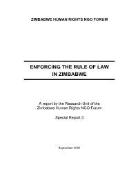 Enforcing the Rule of Law in Zimbabwe