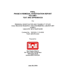 Final Phase Iii Remedial Investigation Report Volume I Text and Appendices
