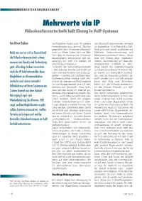 Mehrwerte Via IP Videokonferenztechnik Hält Einzug in Voip-Systeme
