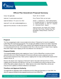 Official Plan Amendment Proposal Summary