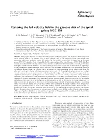 Restoring the Full Velocity Field in the Gaseous Disk of the Spiral Galaxy