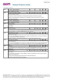 Sydney Program Guide
