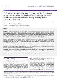 A Community-Based Survey Determining the Prevalence Of