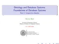 Conjunctive Queries