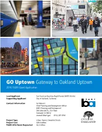 GO Uptown Gateway to Oakland Uptown 2016 TIGER Grant Application