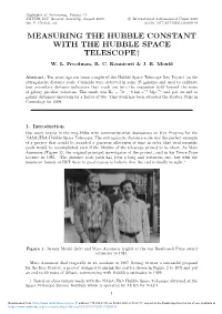 MEASURING the HUBBLE CONSTANT with the HUBBLE SPACE TELESCOPE† W.L.Freedman,R.C.Kennicutt&J.R.Mould