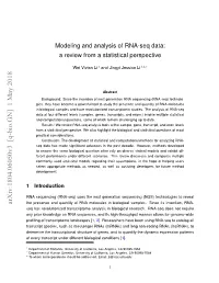 Modeling and Analysis of RNA-Seq Data: a Review from a Statistical Perspective