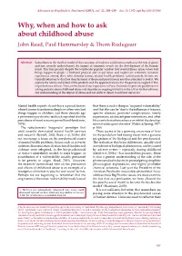 Why, When and How to Ask About Childhood Abuse John Read, Paul Hammersley & Thom Rudegeair