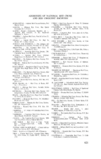 Addresses of National Red Cross and Red Crescent Societies