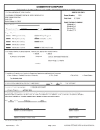Committee's Report